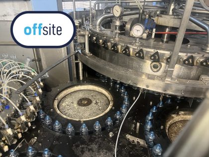 Simonazzi Eurostar filling machine for filling PET bottles. Available immediately, both inspected and approved and reconditioned.